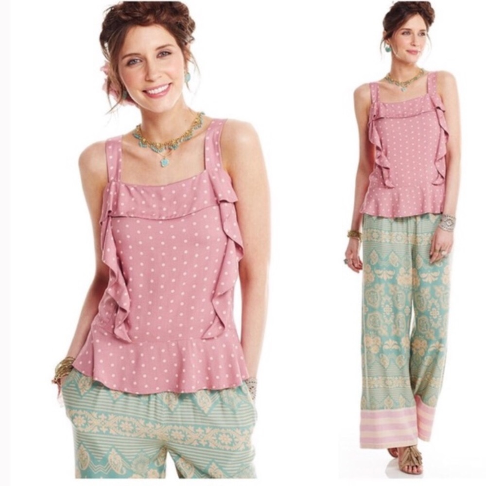 Matilda Jane Clam Bake Top polka dot pink M tank